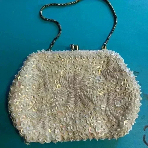 Du-Val Hand Beaded Evening Bag - Brides Bag - Cruise Wear - Made in Hong Kong - Picture 2 of 7